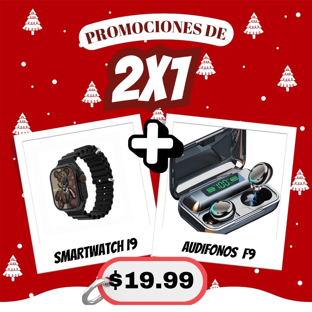 🎄Promociones navidad,  Reloj inteligente + Audífonos bluetooth