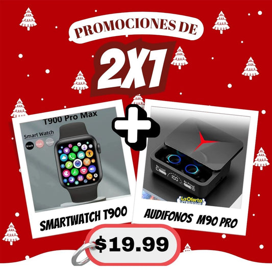 🎄Promociones navidad,  Reloj inteligente + Audífonos bluetooth